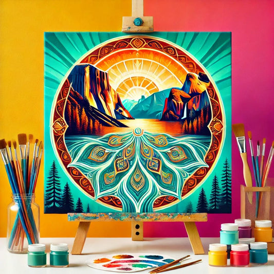 【New Arrival - 40% OFF】"Serenity Mandalas" Series - 'Mountain/Yosemite' P1216#19 | Original 🎨 Paint by Numbers | 💎 Diamond Painting (16"x16" / 40x40cm)