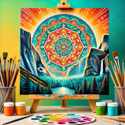 【New Arrival - 40% OFF】"Serenity Mandalas" Series - 'Mountain/Yosemite' P1216#20 | Original 🎨 Paint by Numbers | 💎 Diamond Painting (16"x16" / 40x40cm)