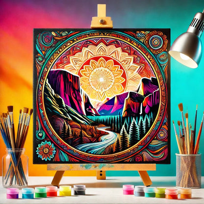 【New Arrival - 40% OFF】"Serenity Mandalas" Series - 'Mountain/Yosemite' P1216#22 | Original 🎨 Paint by Numbers | 💎 Diamond Painting (16"x16" / 40x40cm)