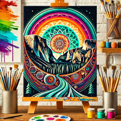 【New Arrival - 40% OFF】"Serenity Mandalas" Series - 'Mountain/Yosemite' P1216#25 | Original 🎨 Paint by Numbers | 💎 Diamond Painting (16"x20" / 40x50cm)