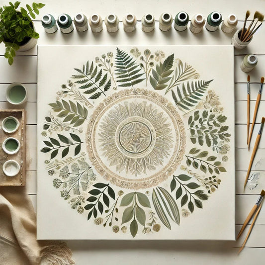 "Serenity Mandalas" Series - Botanical P12#05 | Original Paint by Numbers 🎨&💎 Diamond Painting (16"x16" / 40x40cm)