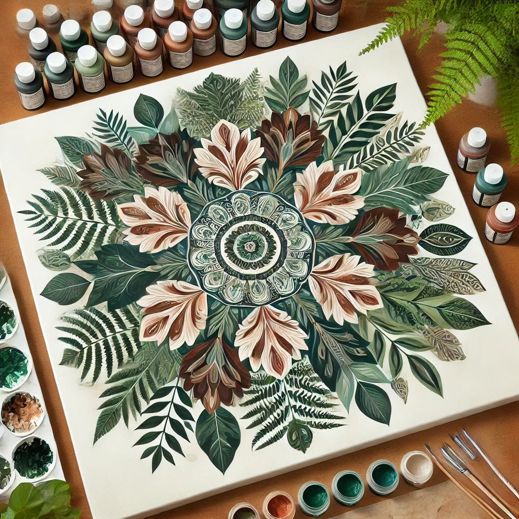 "Serenity Mandalas" Series - Botanical P12#16 | Original Paint by Numbers 🎨&💎 Diamond Painting (16"x16" / 40x40cm)