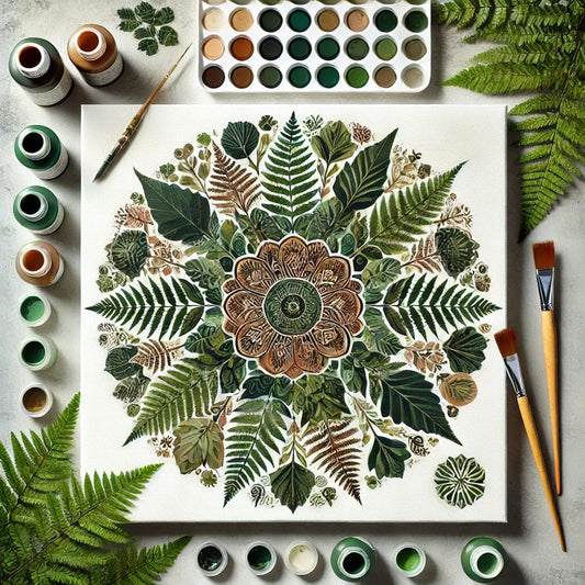 "Serenity Mandalas" Series - Botanical P12#20 | Original 🎨 Paint by Numbers | 💎 Diamond Painting (16"x16" / 40x40cm)