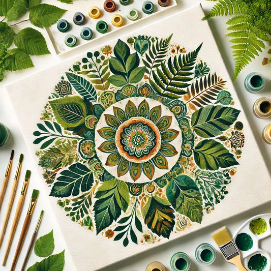 "Serenity Mandalas" Series - Botanical P12#23 | Original 🎨 Paint by Numbers | 💎 Diamond Painting (16"x16" / 40x40cm)