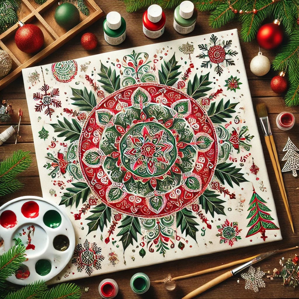 "Serenity Mandalas" Series - Christmas P16#02 | Original Paint by Numbers 🎨&💎 Diamond Painting (16"x16" / 40x40cm)