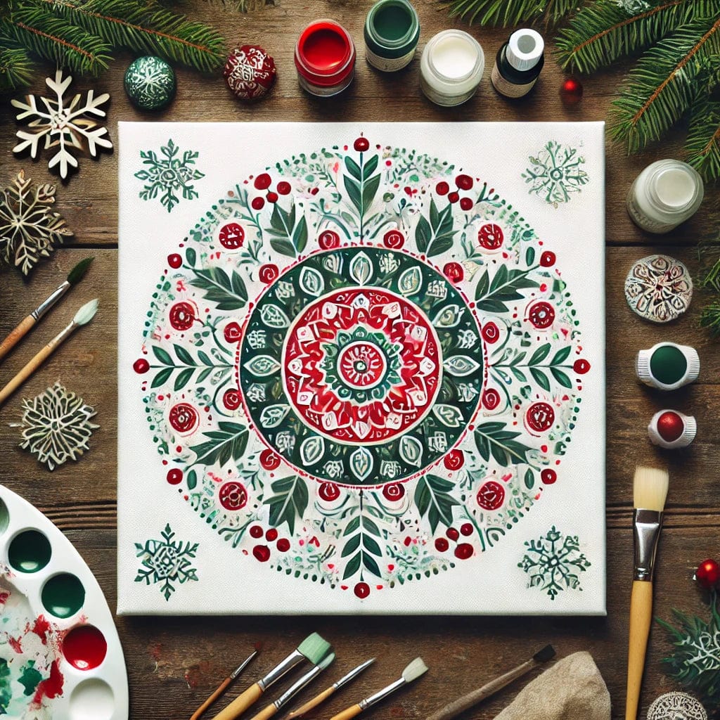 "Serenity Mandalas" Series - Christmas P16#04 | Original 🎨 Paint by Numbers | 💎 Diamond Painting (16"x16" / 40x40cm)