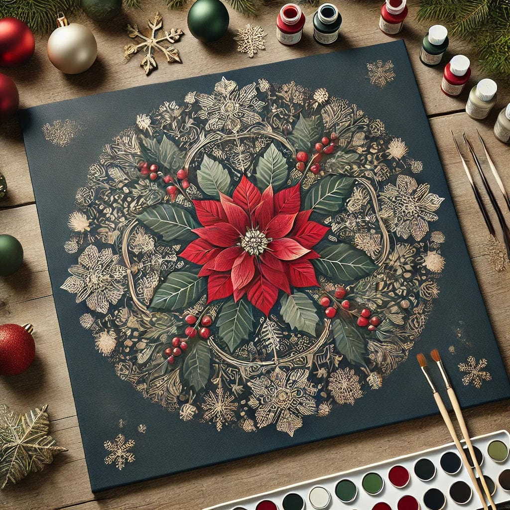 "Serenity Mandalas" Series - Christmas P17#10 | Original Paint by Numbers 🎨&💎 Diamond Painting (16"x16" / 40x40cm)