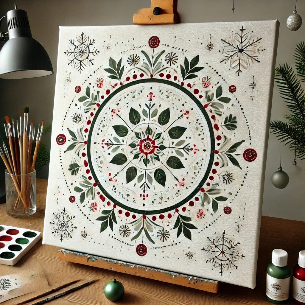 "Serenity Mandalas" Series - Christmas P17#12 | Original Paint by Numbers 🎨&💎 Diamond Painting (16"x16" / 40x40cm)