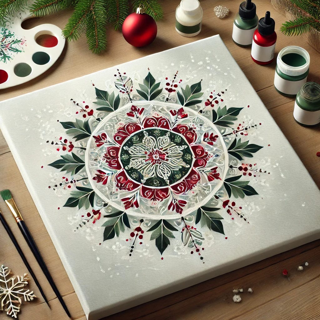 "Serenity Mandalas" Series - Christmas P17#13 | Original Paint by Numbers 🎨&💎 Diamond Painting (16"x16" / 40x40cm)