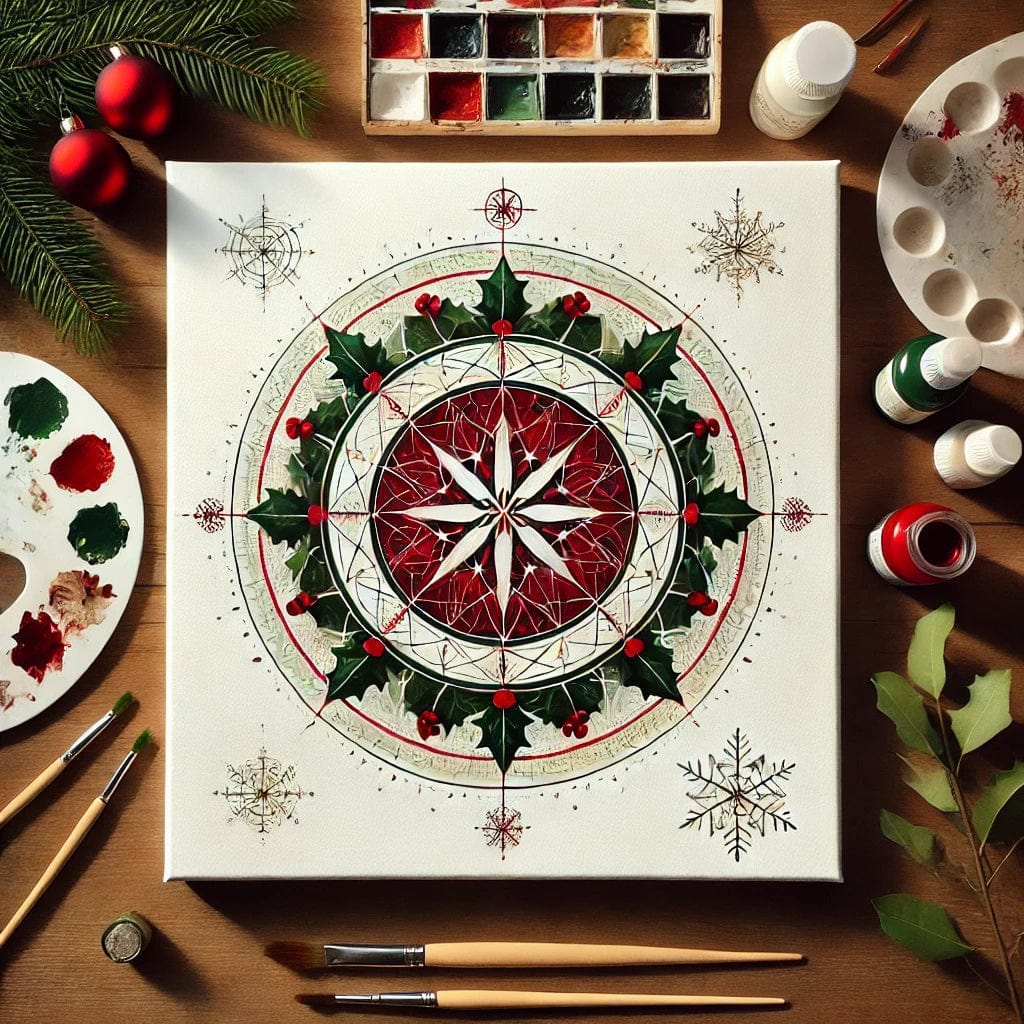 "Serenity Mandalas" Series - Christmas P17#18 | Original Paint by Numbers 🎨&💎 Diamond Painting (16"x16" / 40x40cm)