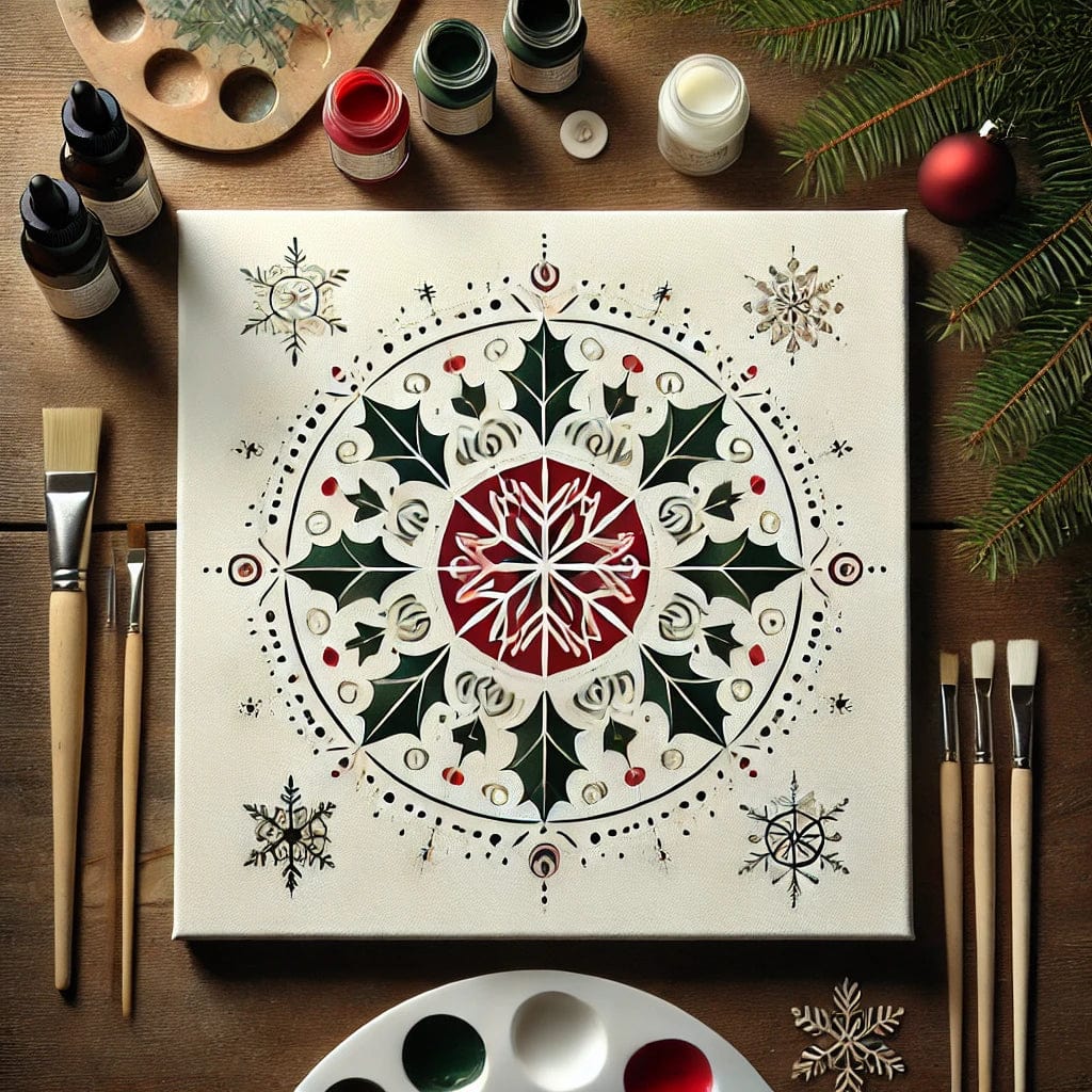 "Serenity Mandalas" Series - Christmas P17#19 | Original Paint by Numbers 🎨&💎 Diamond Painting (16"x16" / 40x40cm)