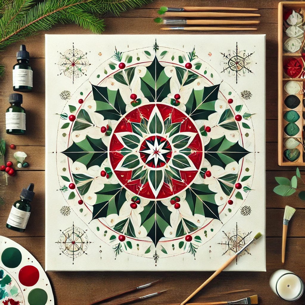 "Serenity Mandalas" Series - Christmas P17#20 | Original Paint by Numbers 🎨&💎 Diamond Painting (16"x16" / 40x40cm)