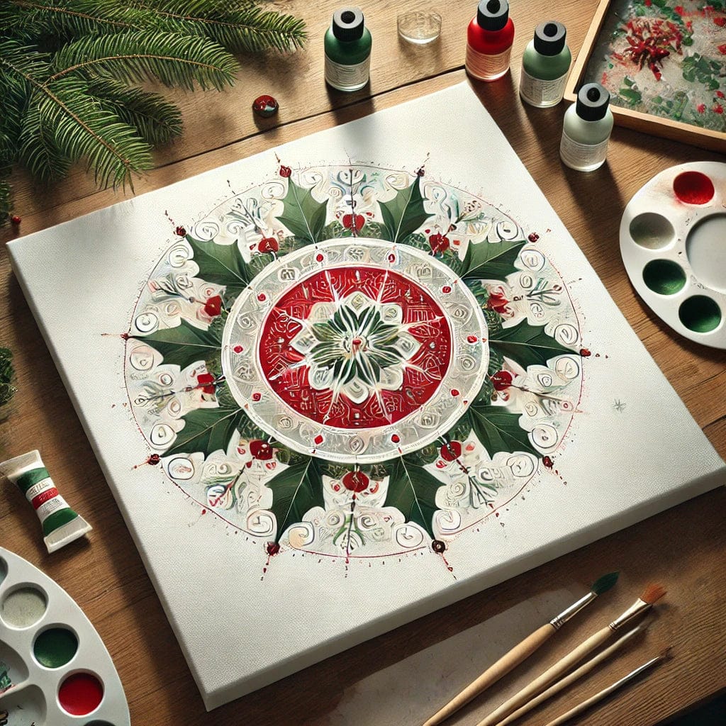 "Serenity Mandalas" Series - Christmas P17#21 | Original Paint by Numbers 🎨&💎 Diamond Painting (16"x16" / 40x40cm)