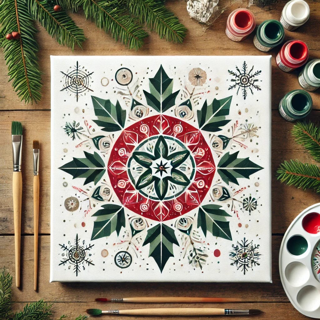 "Serenity Mandalas" Series - Christmas P17#22 | Original Paint by Numbers 🎨&💎 Diamond Painting (16"x16" / 40x40cm)