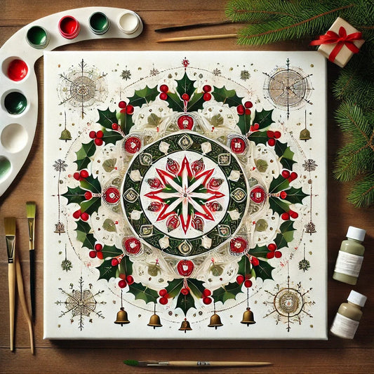 "Serenity Mandalas" Series - Christmas P21#01 | Original Paint by Numbers 🎨&💎 Diamond Painting (16"x16" / 40x40cm)