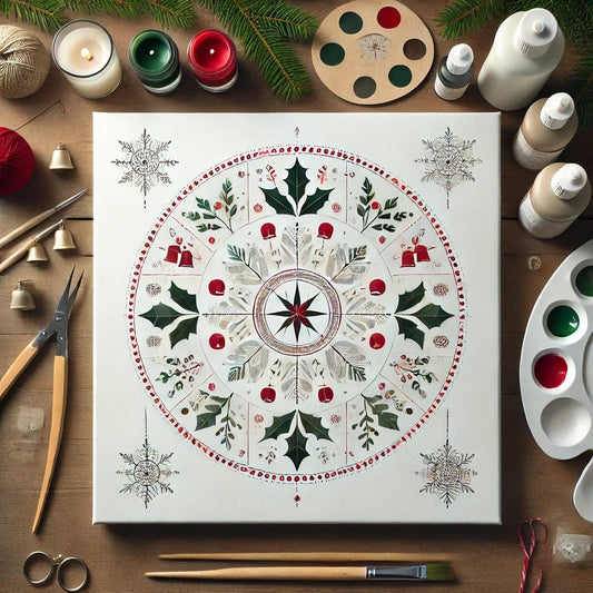 "Serenity Mandalas" Series - Christmas P21#03 | Original Paint by Numbers 🎨&💎 Diamond Painting (16"x16" / 40x40cm)