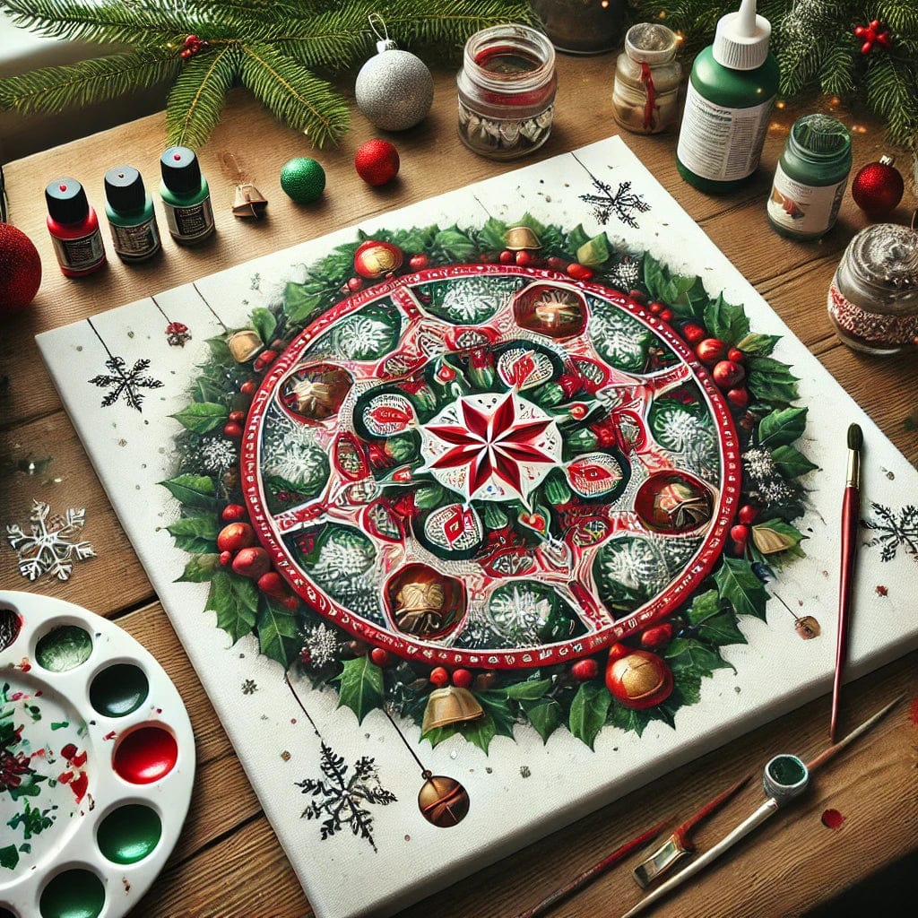 "Serenity Mandalas" Series - Christmas P21#05 | Original Paint by Numbers 🎨&💎 Diamond Painting (16"x16" / 40x40cm)