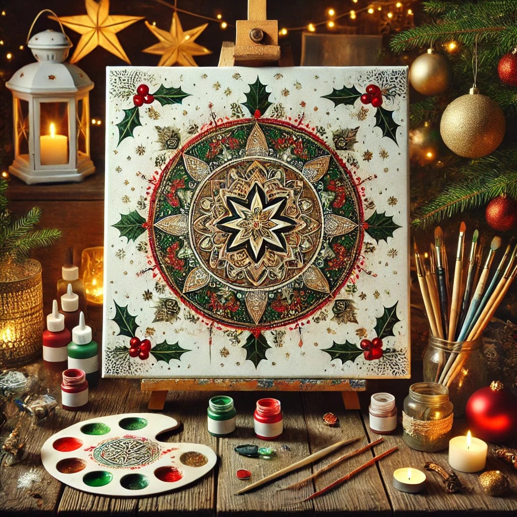 "Serenity Mandalas" Series - Christmas P21#07 | Original Paint by Numbers 🎨&💎 Diamond Painting (16"x16" / 40x40cm)