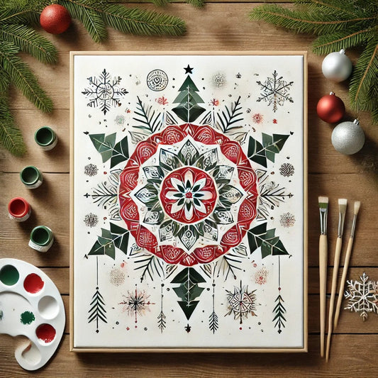 "Serenity Mandalas" Series - Christmas P21#11 | Original Paint by Numbers 🎨&💎 Diamond Painting (16"x20" / 40x50cm)