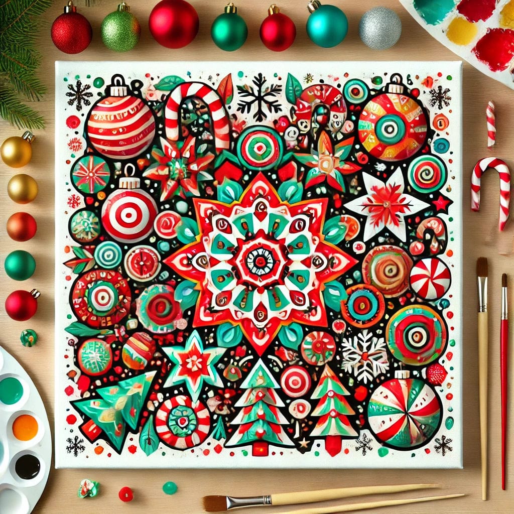 "Serenity Mandalas" Series - Christmas P21#15 | Original Paint by Numbers 🎨&💎 Diamond Painting (16"x16" / 40x40cm)