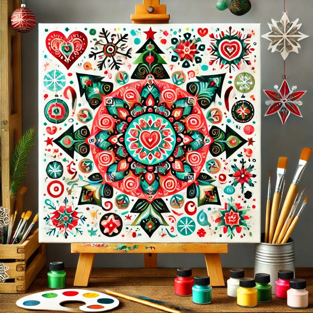 "Serenity Mandalas" Series - Christmas P21#27 | Original Paint by Numbers 🎨&💎 Diamond Painting (16"x16" / 40x40cm)