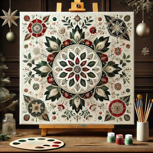 "Serenity Mandalas" Series - Christmas P22#02 | Original Paint by Numbers 🎨&💎 Diamond Painting (16"x16" / 40x40cm)