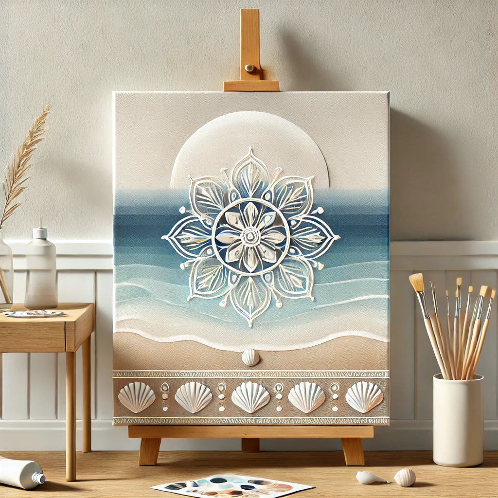 "Serenity Mandalas" Series - Beach/Ocean P24#17 | Original 🎨 Paint by Numbers | 💎 Diamond Painting (16"x20" / 40x50cm)