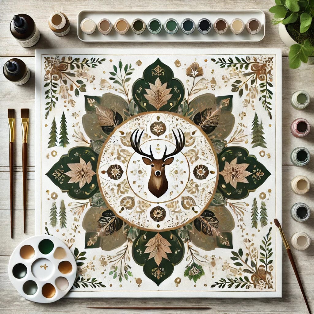 "Serenity Mandalas" Series - Deer / Hunting / Outdoors P25#20 | Original Paint by Numbers 🎨&💎 Diamond Painting (16"x16" / 40x40cm)