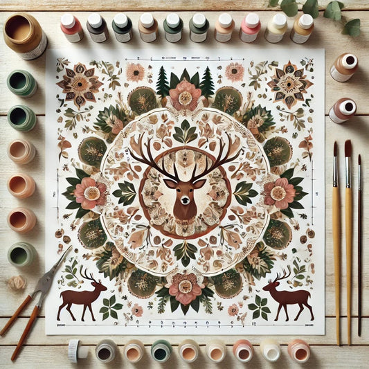 "Serenity Mandalas" Series - Deer / Hunting / Outdoors P25#21 | Original Paint by Numbers 🎨&💎 Diamond Painting (16"x16" / 40x40cm)