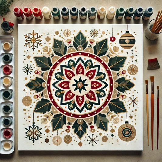 "Serenity Mandalas" Series by ColourMost™ - Christmas P3#01 | Original Paint by Numbers (16"x16" / 40x40cm)