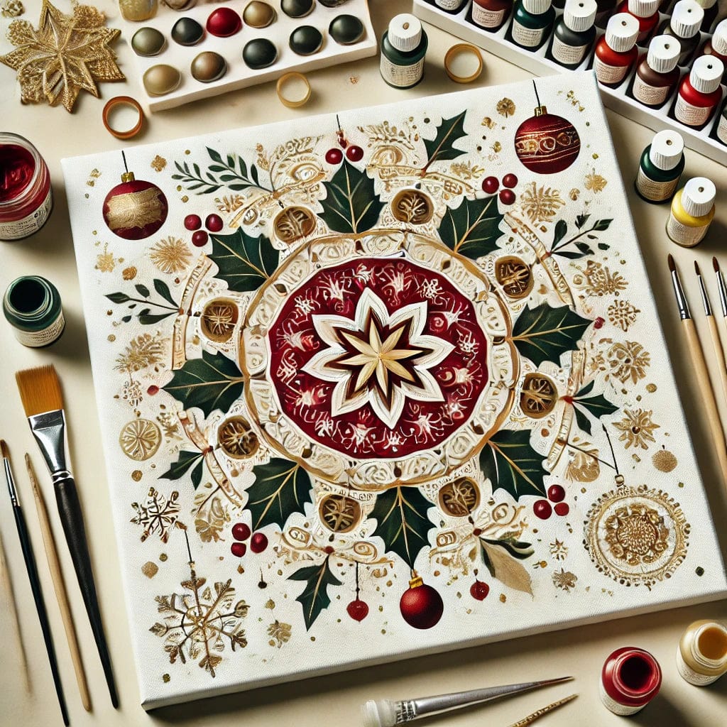 "Serenity Mandalas" Series by ColourMost™ - Christmas P3#02 | Original Paint by Numbers (16"x16" / 40x40cm)