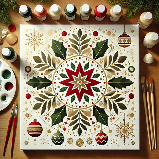 "Serenity Mandalas" Series by ColourMost™ - Christmas P3#06 | Original Paint by Numbers (16"x16" / 40x40cm)