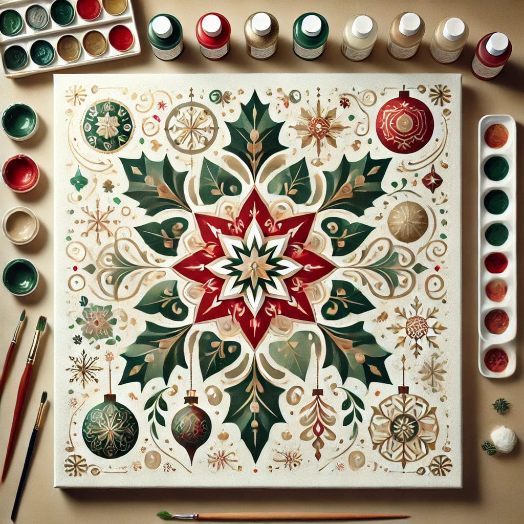 "Serenity Mandalas" Series by ColourMost™ - Christmas P3#08 | Original Paint by Numbers (16"x16" / 40x40cm)