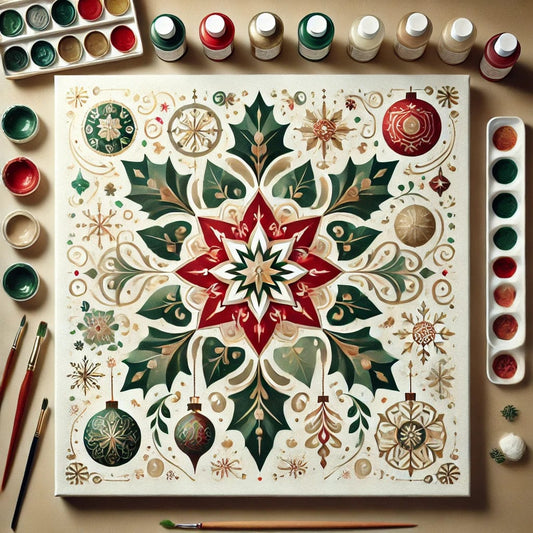 "Serenity Mandalas" Series by ColourMost™ - Christmas P3#08 | Original Paint by Numbers (16"x16" / 40x40cm)