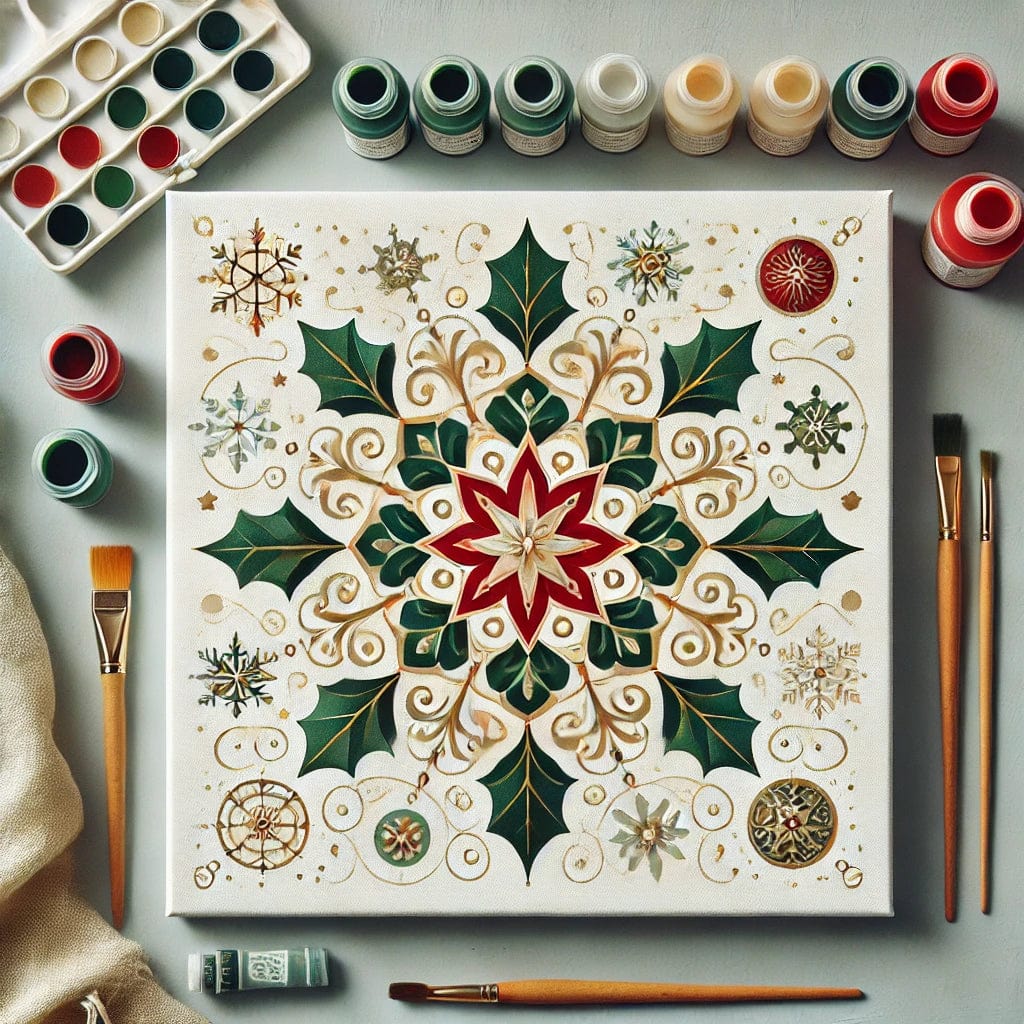 "Serenity Mandalas" Series by ColourMost™ - Christmas P3#10 | Original Paint by Numbers (16"x16" / 40x40cm)