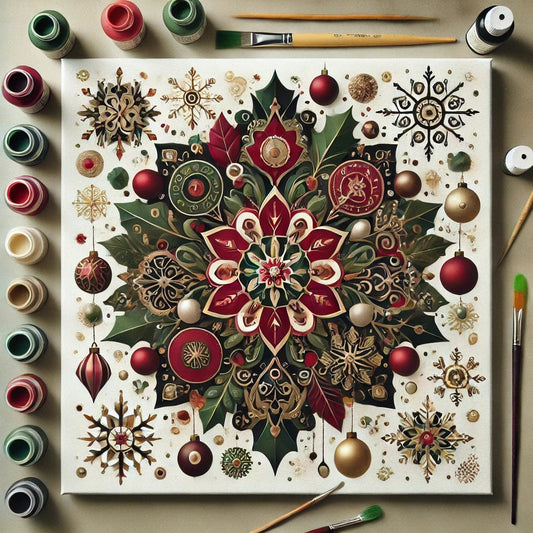 "Serenity Mandalas" Series by ColourMost™ - Christmas P3#12 | Original Paint by Numbers (16"x16" / 40x40cm)