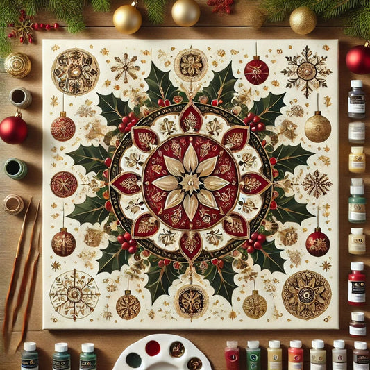 "Serenity Mandalas" Series by ColourMost™ - Christmas P3#14 | Original Paint by Numbers (16"x16" / 40x40cm)