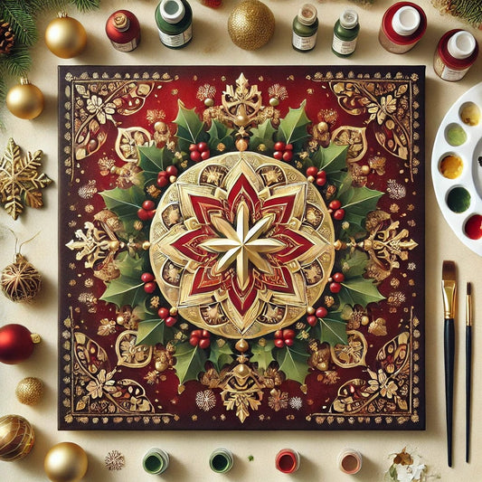 "Serenity Mandalas" Series by ColourMost™ - Christmas P3#15 | Original Paint by Numbers (16"x16" / 40x40cm)