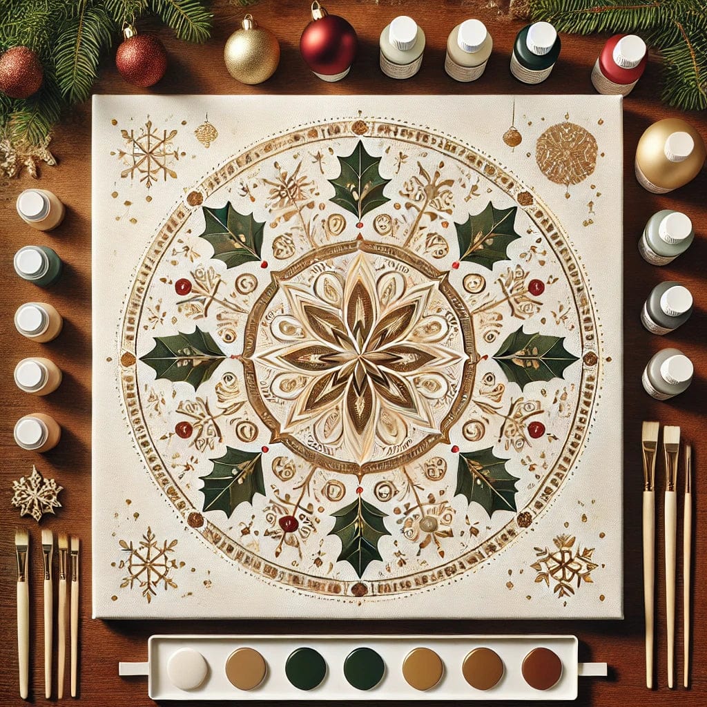 "Serenity Mandalas" Series by ColourMost™ - Christmas P3#16 | Original Paint by Numbers (16"x16" / 40x40cm)