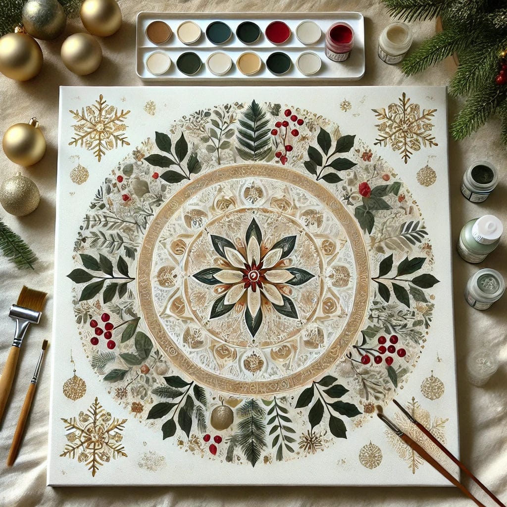 "Serenity Mandalas" Series by ColourMost™ - Christmas P3#17 | Original Paint by Numbers (16"x16" / 40x40cm)