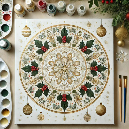 "Serenity Mandalas" Series by ColourMost™ - Christmas P3#19 | Original Paint by Numbers (16"x16" / 40x40cm)