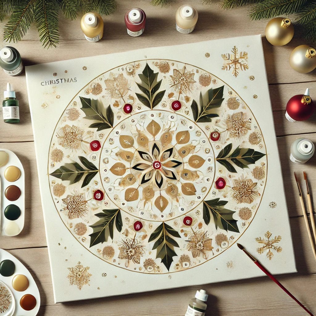 "Serenity Mandalas" Series by ColourMost™ - Christmas P3#20 | Original Paint by Numbers (16"x16" / 40x40cm)