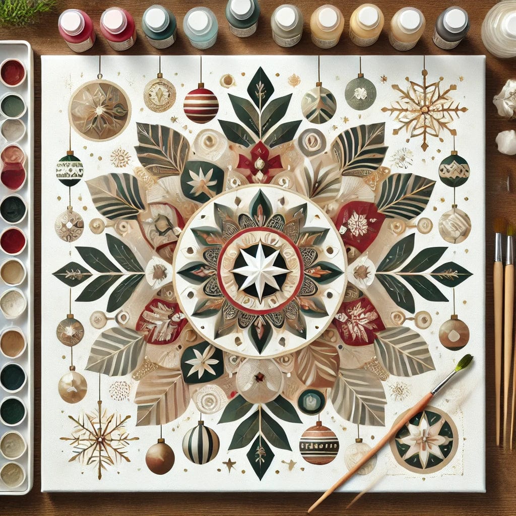 "Serenity Mandalas" Series by ColourMost™ - Christmas P3#22 | Original Paint by Numbers (16"x16" / 40x40cm)