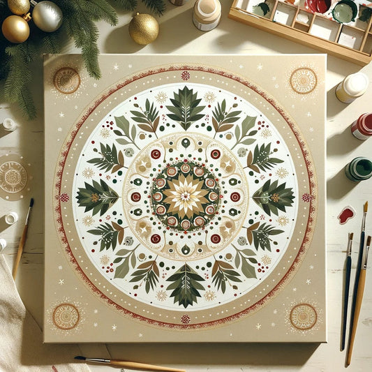 "Serenity Mandalas" Series by ColourMost™ - Christmas P3#24 | Original Paint by Numbers (16"x16" / 40x40cm)