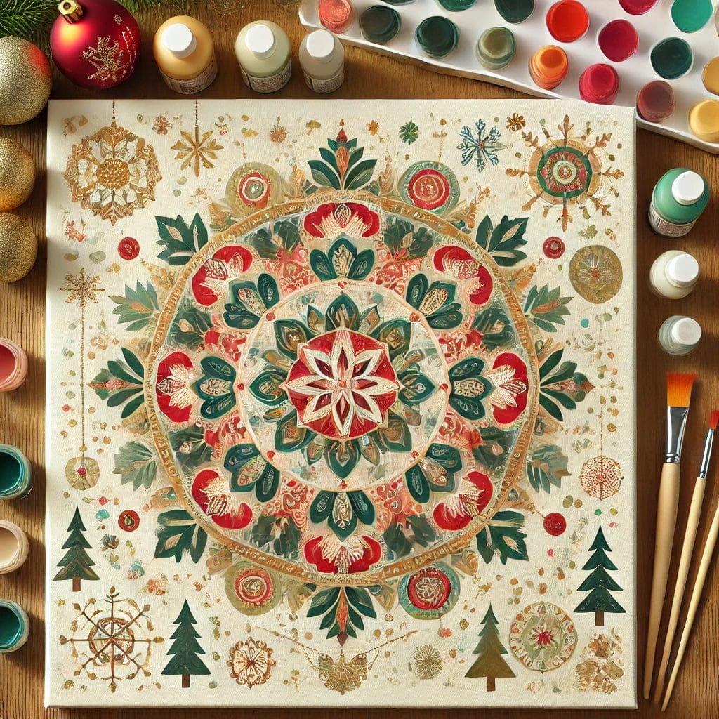 "Serenity Mandalas" Series by ColourMost™ - Christmas P3#28 | Original Paint by Numbers (16"x16" / 40x40cm)