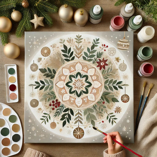 "Serenity Mandalas" Series by ColourMost™ - Christmas P3#30 | Original Paint by Numbers (16"x16" / 40x40cm)