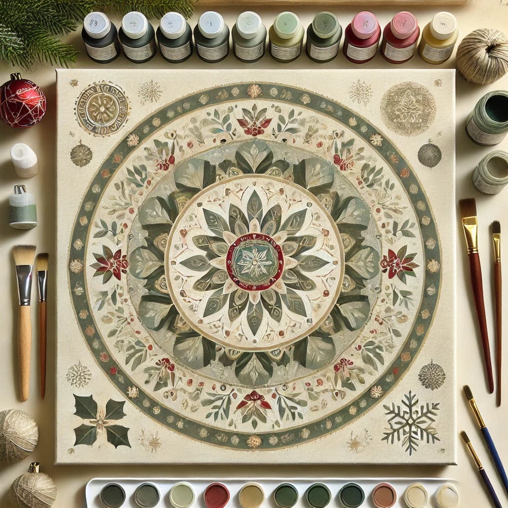 "Serenity Mandalas" Series - Christmas P4#03 | Original 🎨 Paint by Numbers | 💎 Diamond Painting (16"x16" / 40x40cm)