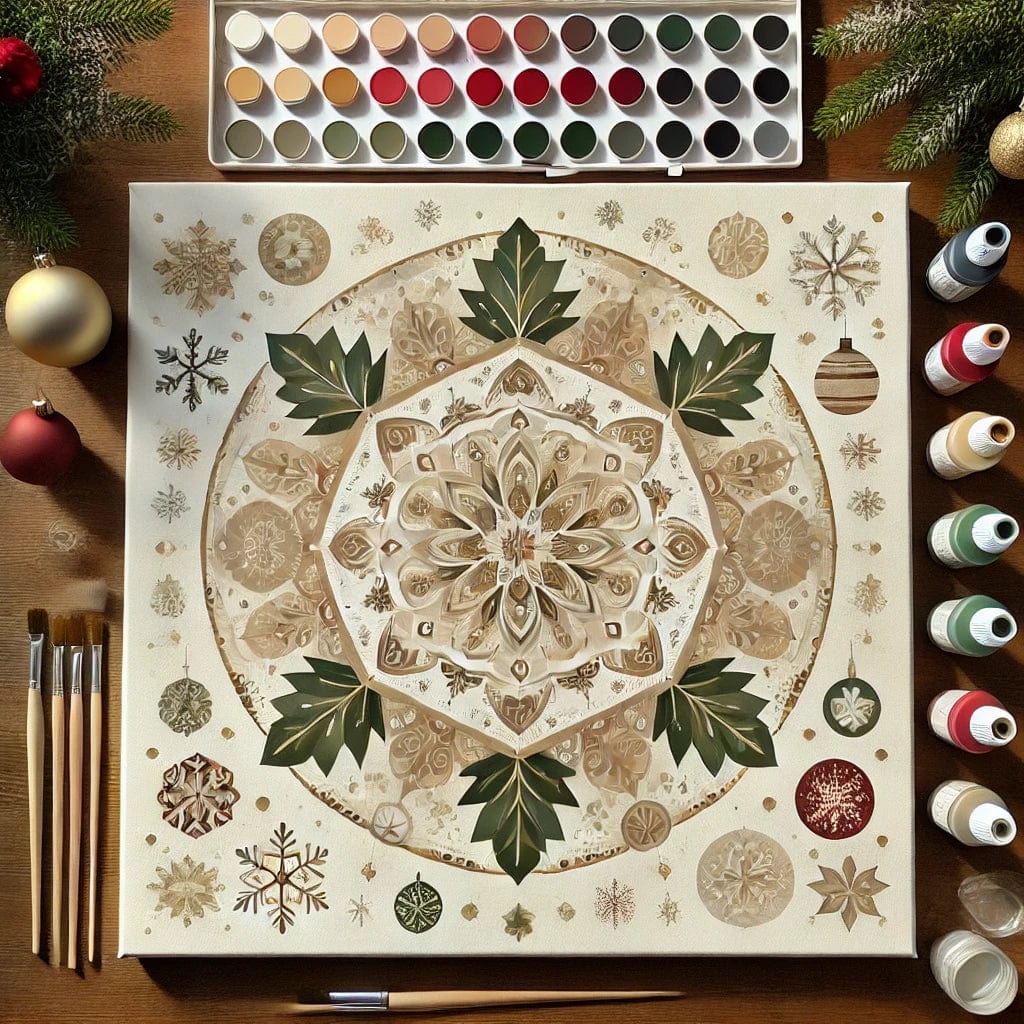 "Serenity Mandalas" Series - Christmas P4#04 | Original Paint by Numbers 🎨&💎 Diamond Painting (16"x16" / 40x40cm)