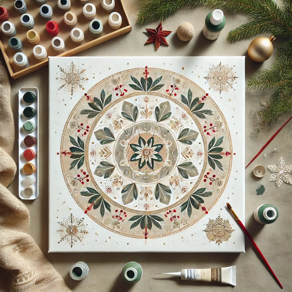 "Serenity Mandalas" Series - Christmas P4#05 | Original Paint by Numbers 🎨&💎 Diamond Painting (16"x16" / 40x40cm)