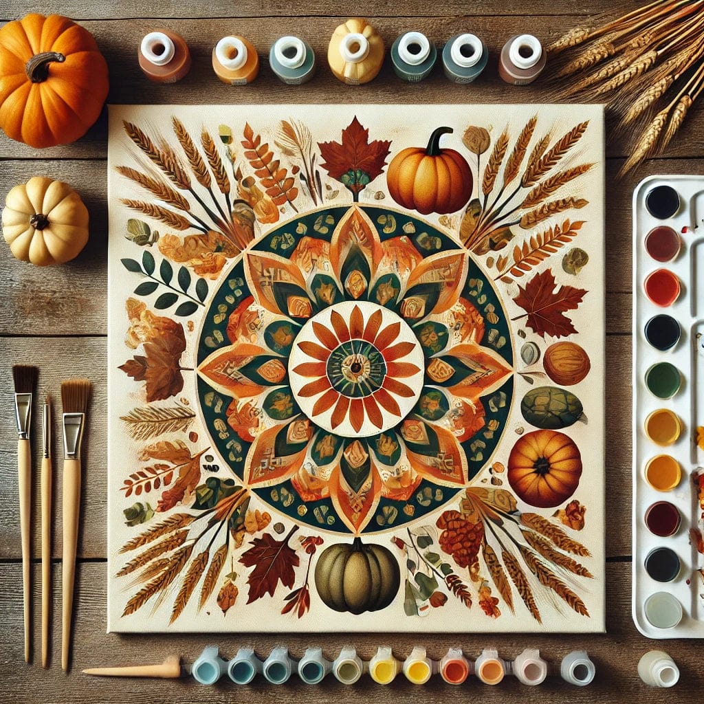 "Serenity Mandalas" Series - Autumn #01 | Original Paint by Numbers 🎨&💎 Diamond Painting (16"x16" / 40x40cm)